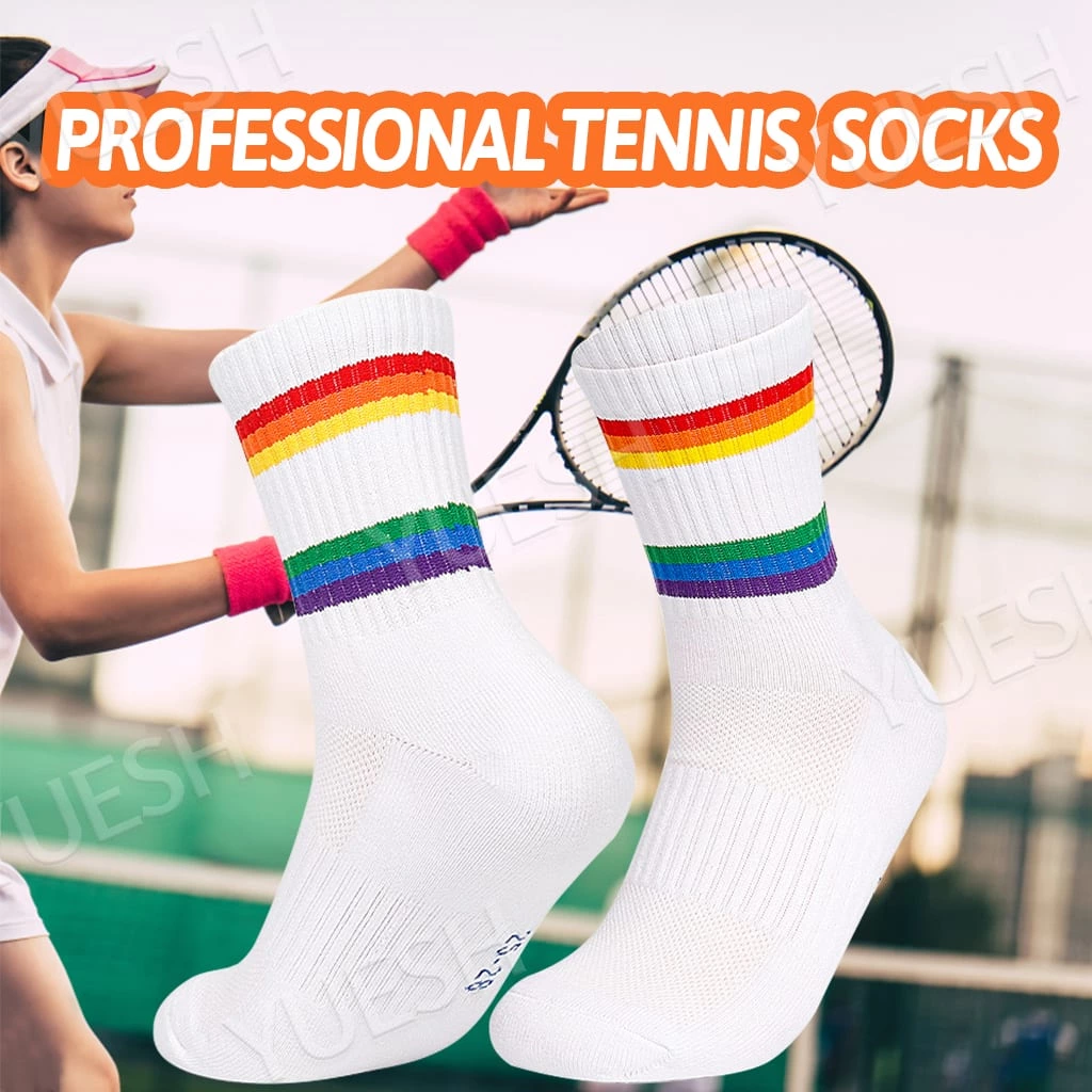 Anti-Slip Terry Mid-Calf Badminton Socks