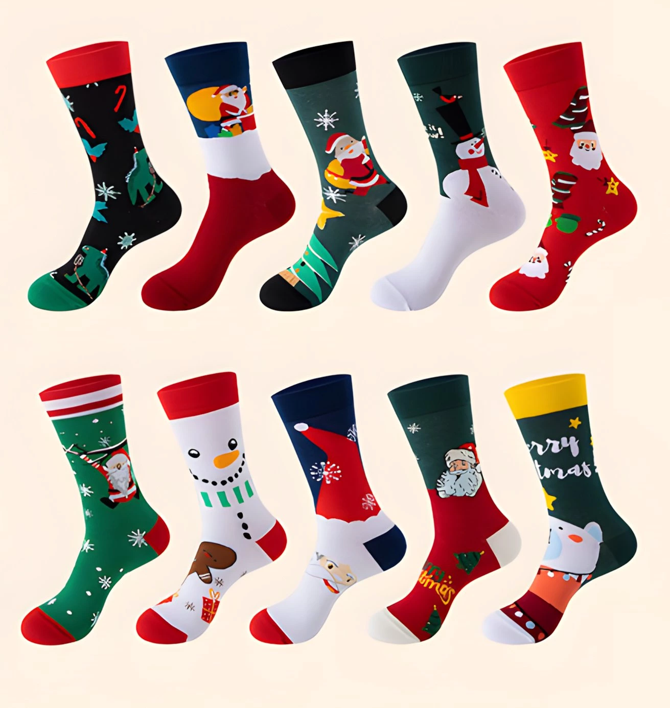 Jacquard Christmas Gift Crew Socks